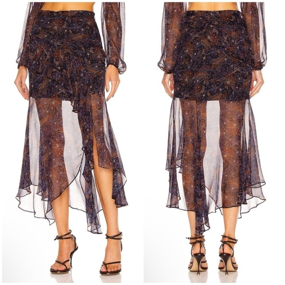 Veronica Beard Trixie Skirt in Black Multi Size 4 - Picture 1 of 10